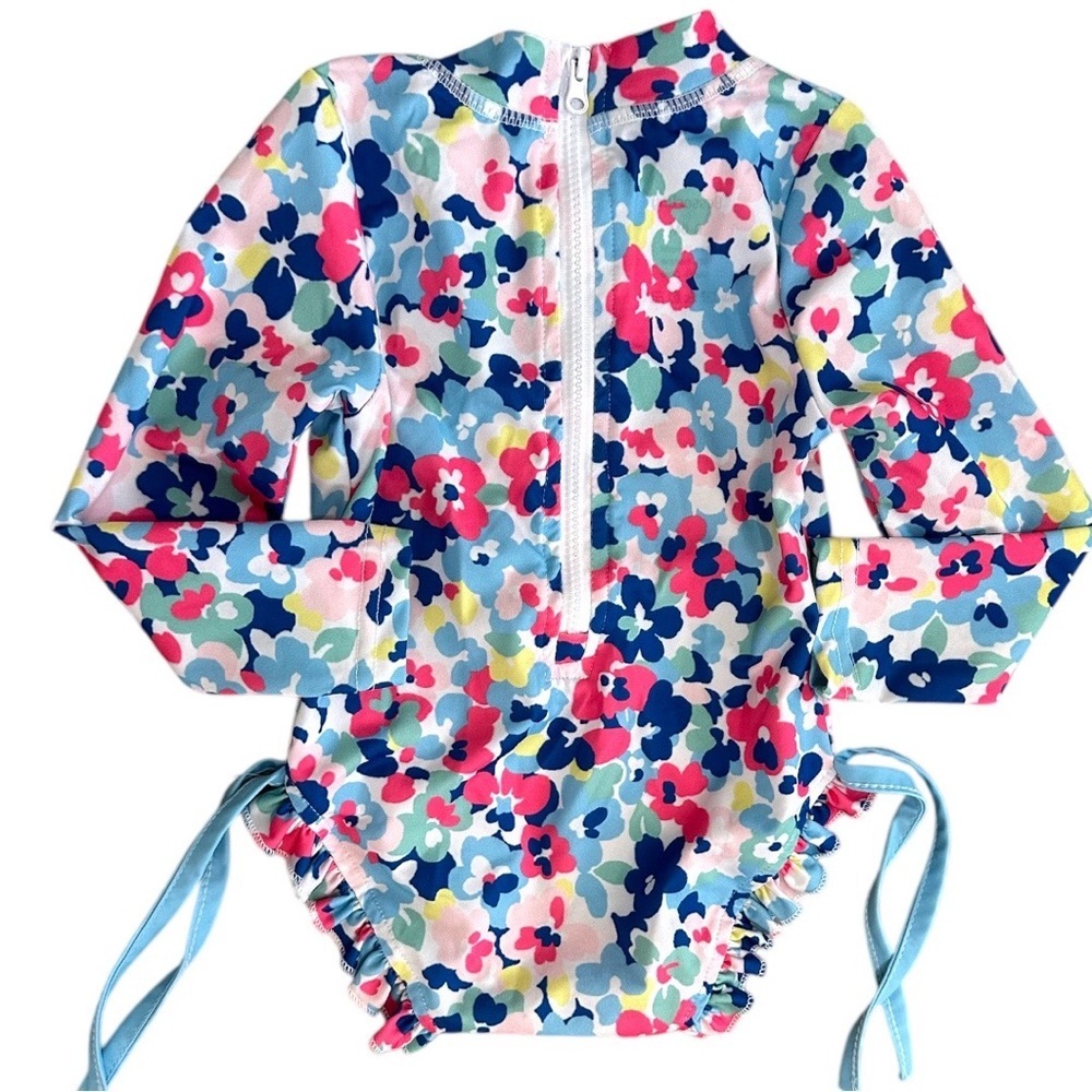 New BesserBay Baby Girls Long Sleeve Rash Guard Floral Swimsuit 0-6 M UPF 50+